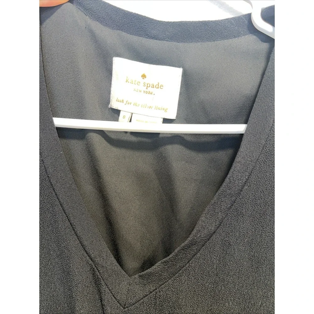Kate Spade‎ Black Flutter Sleeve Crepe Dress, Size 8